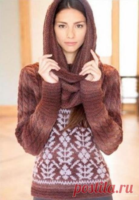 Нитка-клубок | Вязание модели и схемы | Жакет с капюшоном