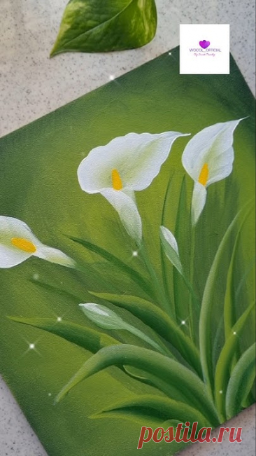 Calla Lilies in acrylics #wocol #shorts