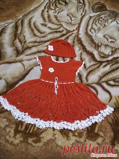 Платье крючком +шубка из травки для девочки - Вязание - Страна Мам