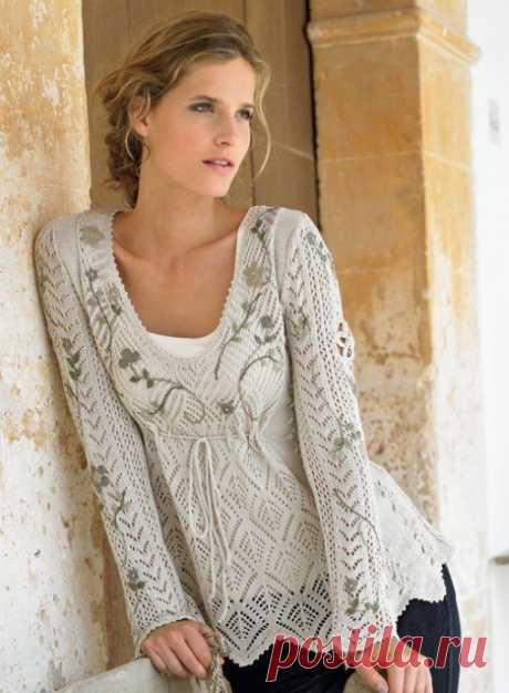 Эффектная ажурная туника