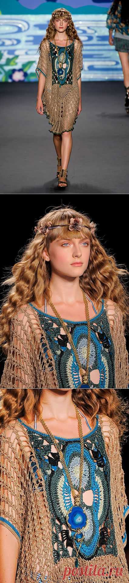Накидка крючком от Anna Sui (весна 2014). Подбор узоров + выкройка.