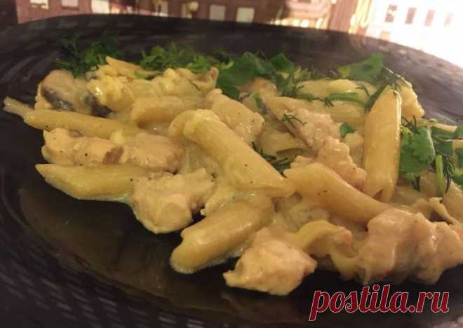 (38) Макароны в сливочном соусе с курицей и грибами - пошаговый рецепт с фото. Автор рецепта АльбинаКамчатка . - Cookpad