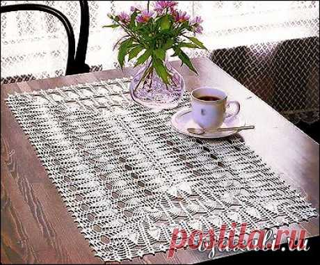 Прямоугольная вязаная салфетка крючком | вязание
