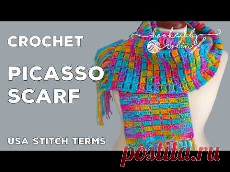 Crochet Picasso Yarn Scarf | Crochet Block Stitch (Easy & Quick!)