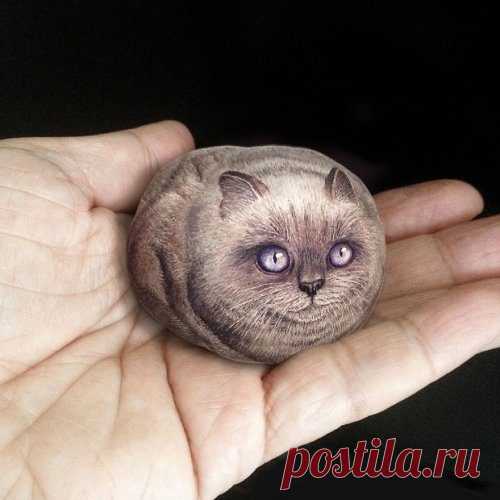 Миниатюрные животные на камнях