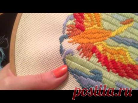 Набор для вышивки фирмы Panna в технике лонгстич (longstitch)