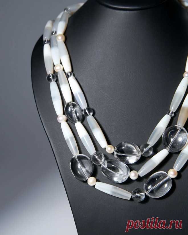 Дизайнерские бусы из натуральных камней ручной работы в магазине Nabeads.ru модель K0537W