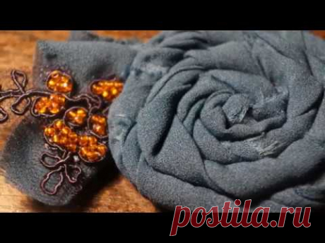 Броши из ткани в стиле "Бохо"  своими руками.