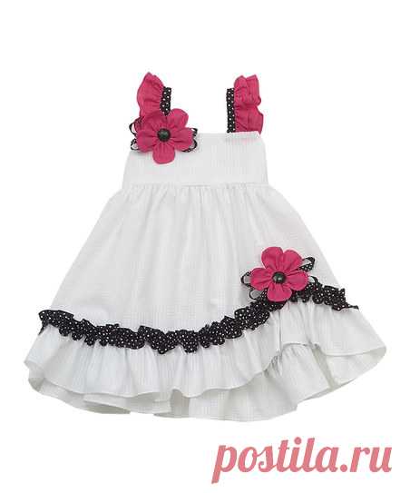 Rare Editions White Flower Seersucker Ruffle Dress - Girls | zulily