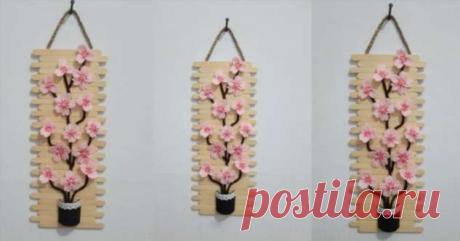 Почти как настоящая «Ветка сакуры» из неожиданно простых материалов | Краше Всех