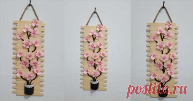 Почти как настоящая «Ветка сакуры» из неожиданно простых материалов | Краше Всех