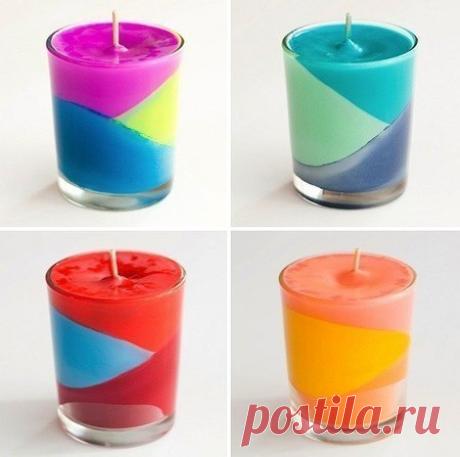 Праздничные цветные свечи своими руками. Разноцветные свечи своими руками мастер класс | Домоводство для всей семьи.
