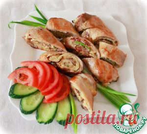 Мясной рулет с блинами - кулинарный рецепт