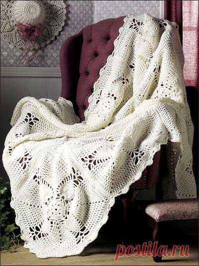 Crochet - Assorted - Elegant Pineapple Afghan