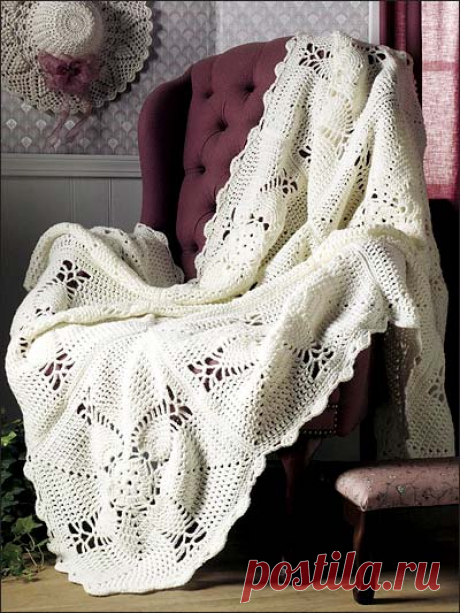 Crochet - Assorted - Elegant Pineapple Afghan