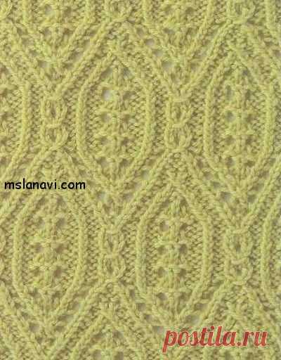 Ажурный узор спицами №75 | Вяжем с Ланой