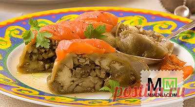 Баклажаны с чесночной начинкой - кулинарный рецепт. Миллион Меню