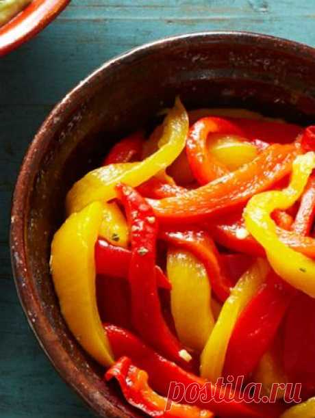 Перец печеный консервированный - Овощи на зиму