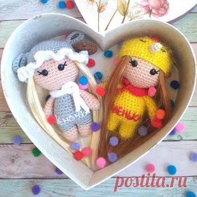 1000 схем амигуруми на русском: Кукла девочка в шляпке