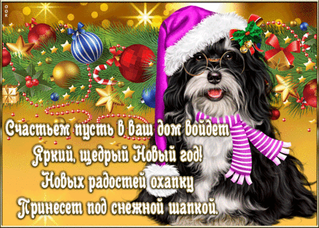 Открытка с пожеланиями на новый год