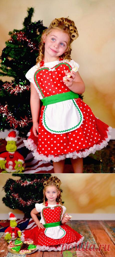Christmas apron for girls Childrens RETRO от loverdoversclothing