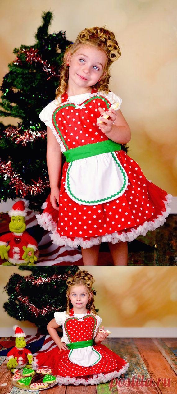 Christmas apron for girls Childrens RETRO от loverdoversclothing