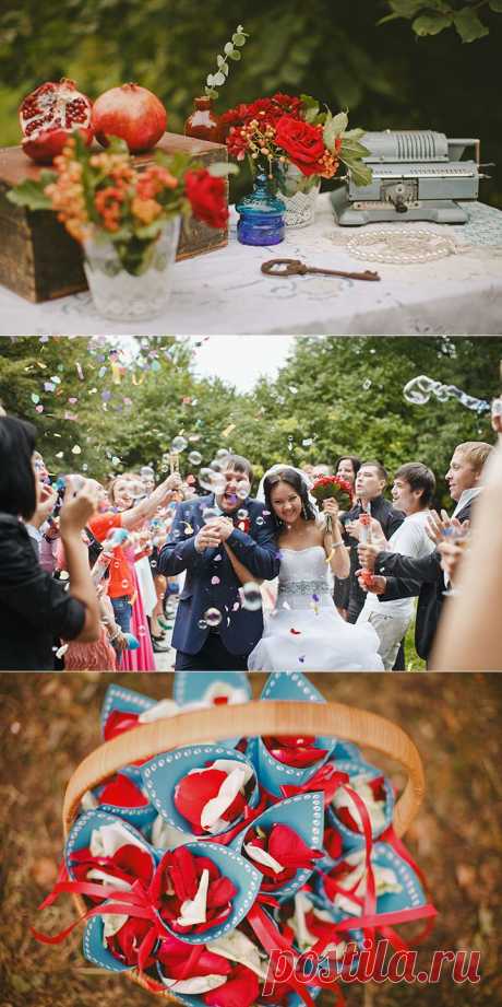 Гранатово-бирюзовая свадьба Татьяны и Сергея - WeddyWood