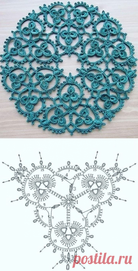 Невероятной красоты салфетка со схемой — Сделай сам, идеи для творчества - DIY Ideas