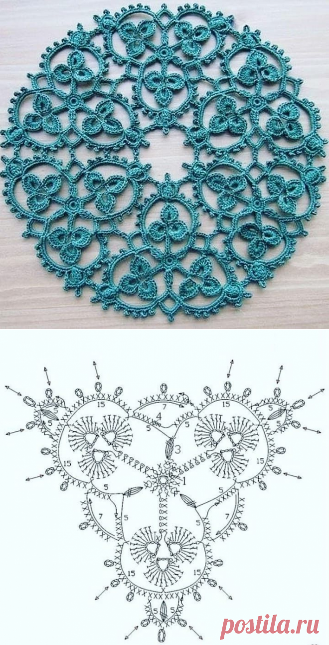 Невероятной красоты салфетка со схемой — Сделай сам, идеи для творчества - DIY Ideas