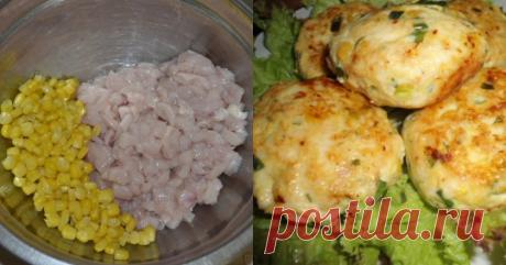 Куриные котлеты с кукурузой