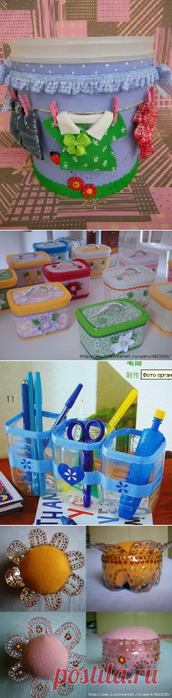 Теперь не выбрасываем пластиковые коробочки и начинаем декорировать...