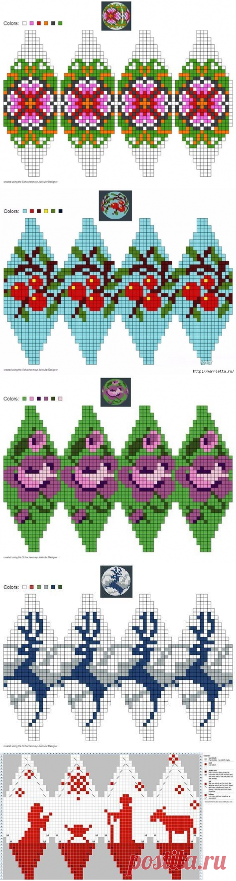 ЛЮБЛЮ ВЯЗАТЬ: Вяжем елочные шарики спицами - мастер класс + большая подборка схем