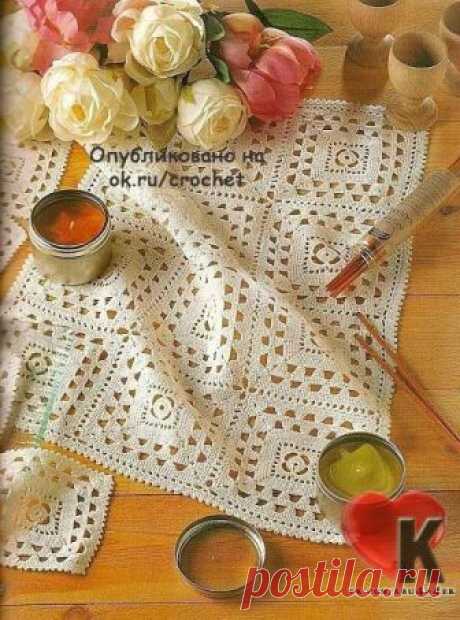 Салфетка на стол Как вам? Мне кажется , можно и скатерть связать таким способом и покрывало)&nbsp;