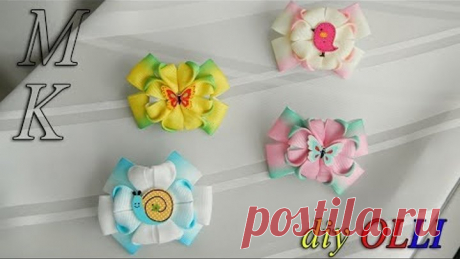Бантики из остатков лент I DIY Bows of ribbon 25mm