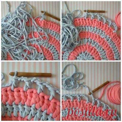 Коврик крючком из трикотажа — Сделай сам, идеи для творчества - DIY Ideas