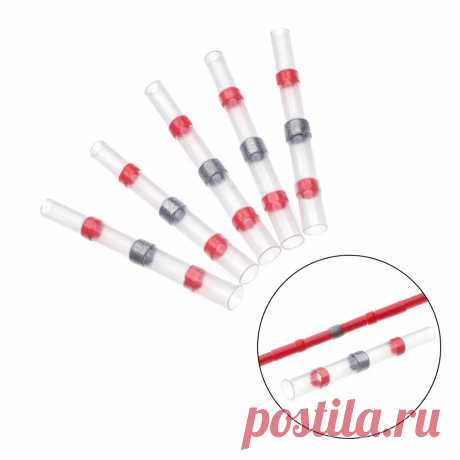 50PCS Solder Seal Wire Connectors Waterproof Heat Shrink Butt Connectors Electri - US$4.99