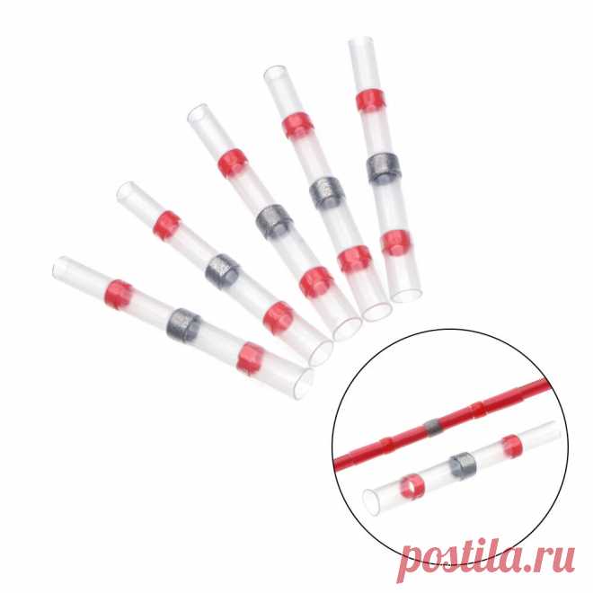 50PCS Solder Seal Wire Connectors Waterproof Heat Shrink Butt Connectors Electri - US$4.99