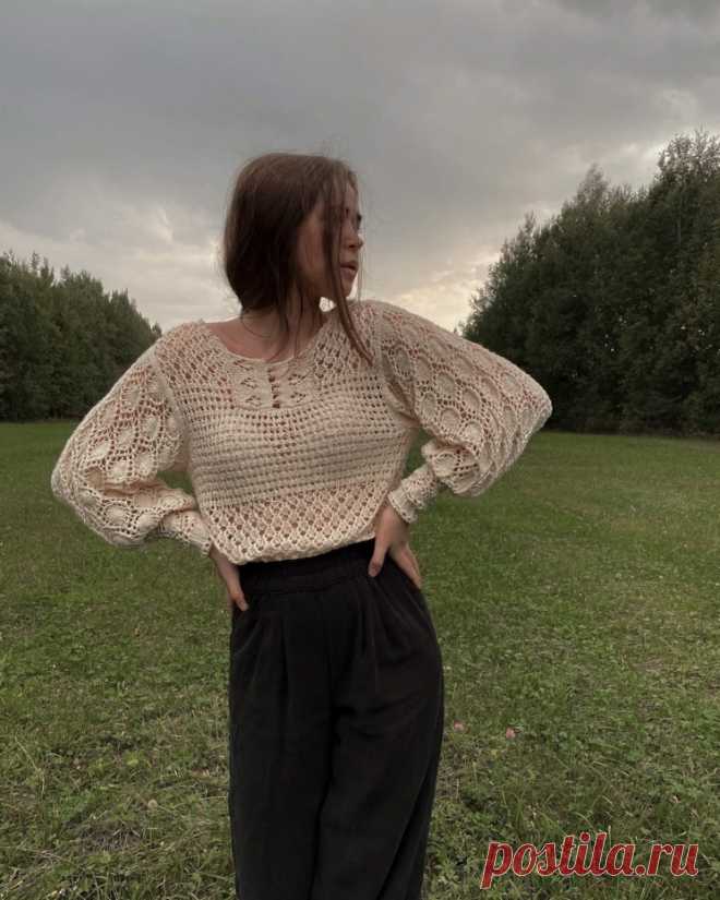 ажурная рубашка из пима хлопка