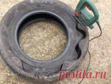 Клумбы из колес