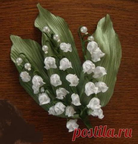 Ландыши из лент. Мастер-класс.