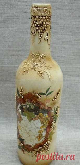 Decoupage U Edyty ...: Butelka z reliefami