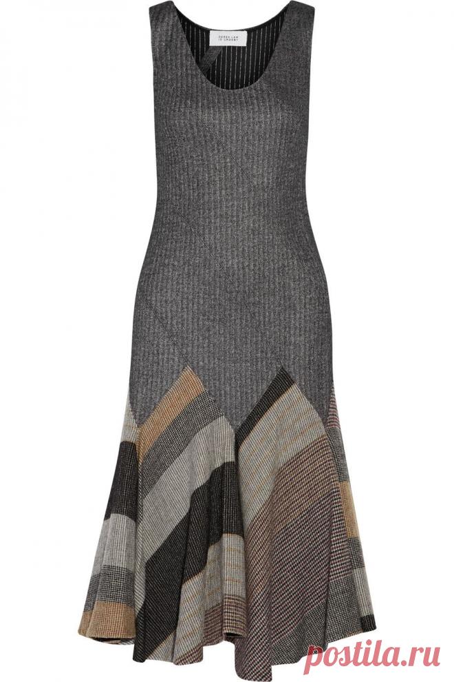 Пин содержит это изображение: Dark gray Pleated flared wool-blend dress | Sale up to 70% off | THE OUTNET | DEREK LAM 10 CROSBY