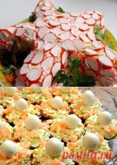 Салат «Морская звезда» с кальмарами