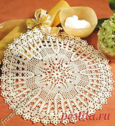 Круглые салфетки крючком со схемами - FiletHakeln 09.2001