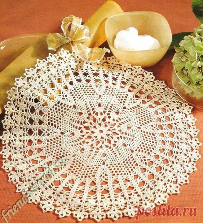 Круглые салфетки крючком со схемами - FiletHakeln 09.2001