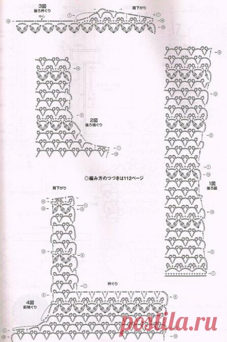 Красивые женственные кофточки крючком от японских дизайнеров, которые можно связать самостоятельно - и схемы! | Вязалки Веселого Хомяка | Дзен
