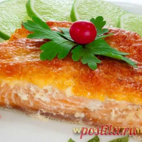 Горбуша, запеченная с сыром