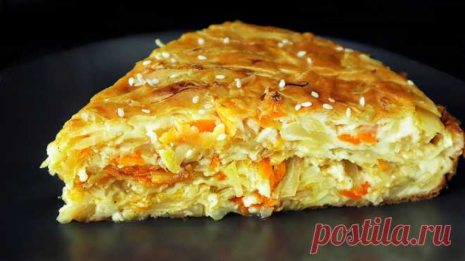 Очень вкусный капустный пирог: Минимум теста, максимум начинки