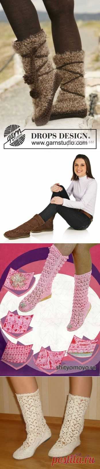 Схемы для вязания красивой обувки.