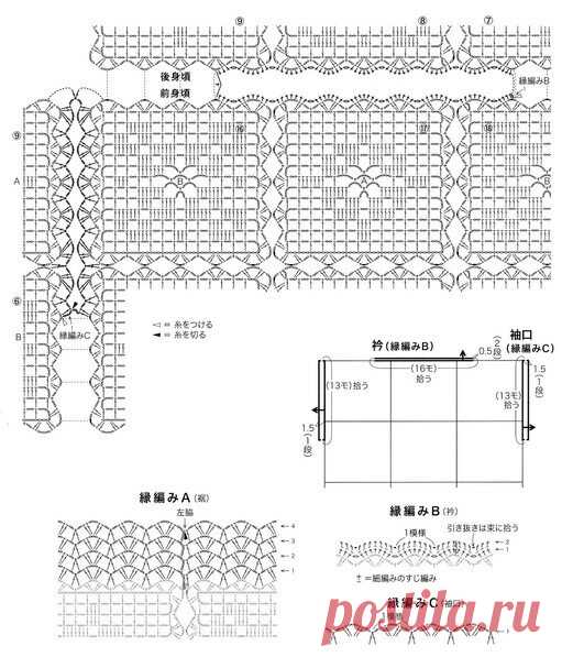Красивые модели крючком от японских дизайнеров - элегантное очарование и схемы! | Вязалки Веселого Хомяка | Дзен